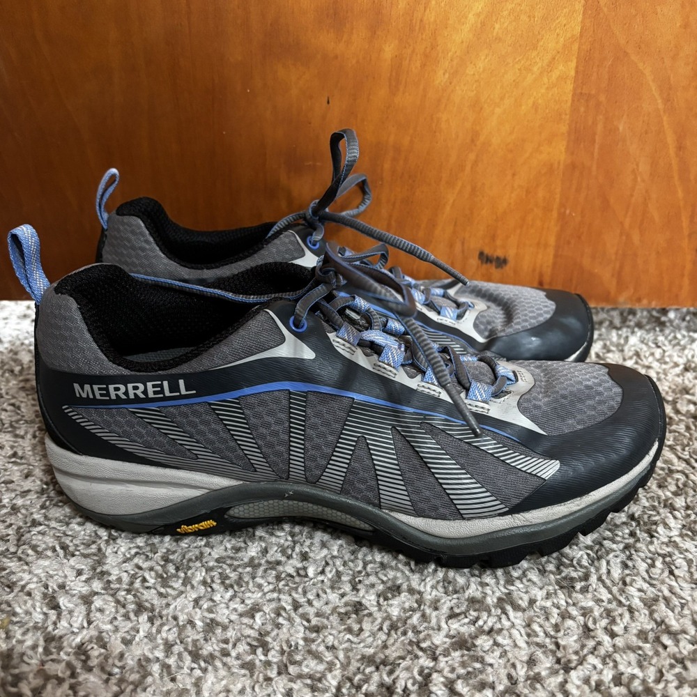 Merrell Siren Edge Womens 8 Gray Black Running Trail Hiking Shoes Sneakers
